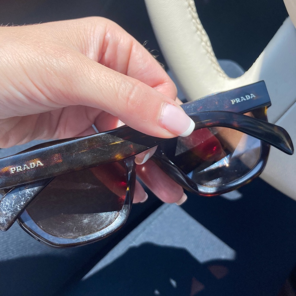 Prada Tortoise Shell Sunglasses Round - image 6